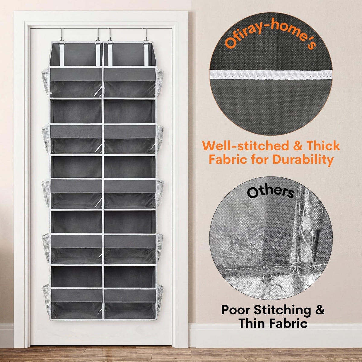 Ofiray-Home multipurpose behind-door storage for diapers, towels, kids’ toys.