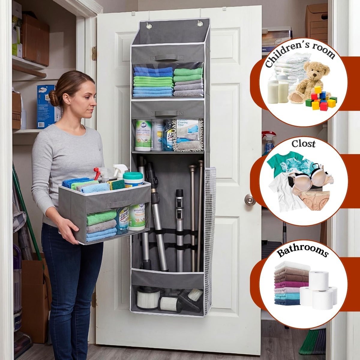 Ofiray-home Side Pockets hold ornaments within reach during holiday prep.