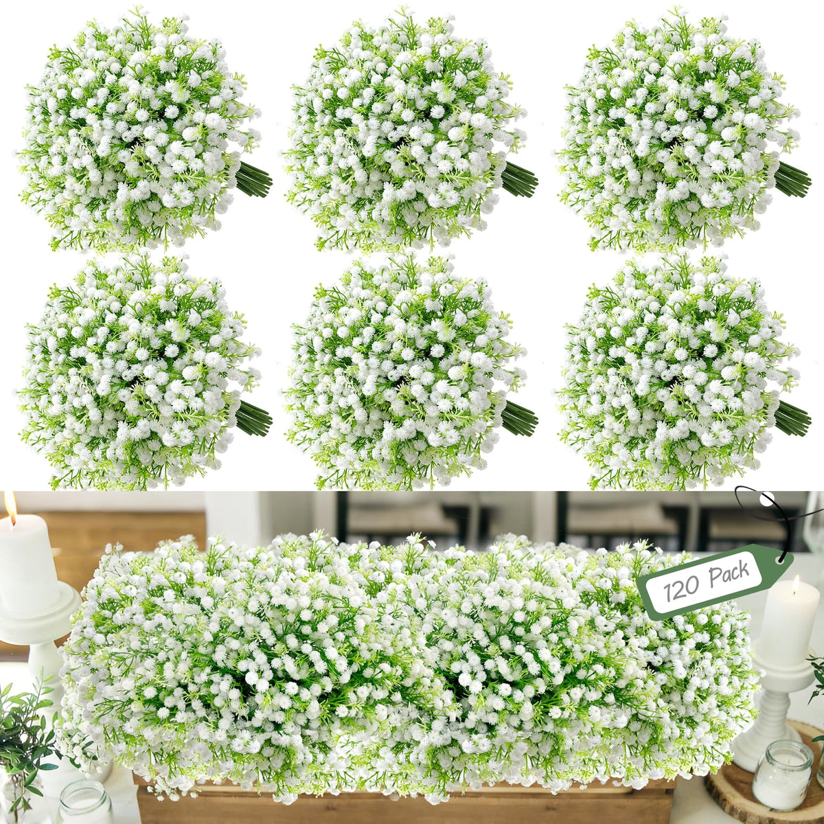 Ofrence babys breath artificial flowers for elegant home decor and events.