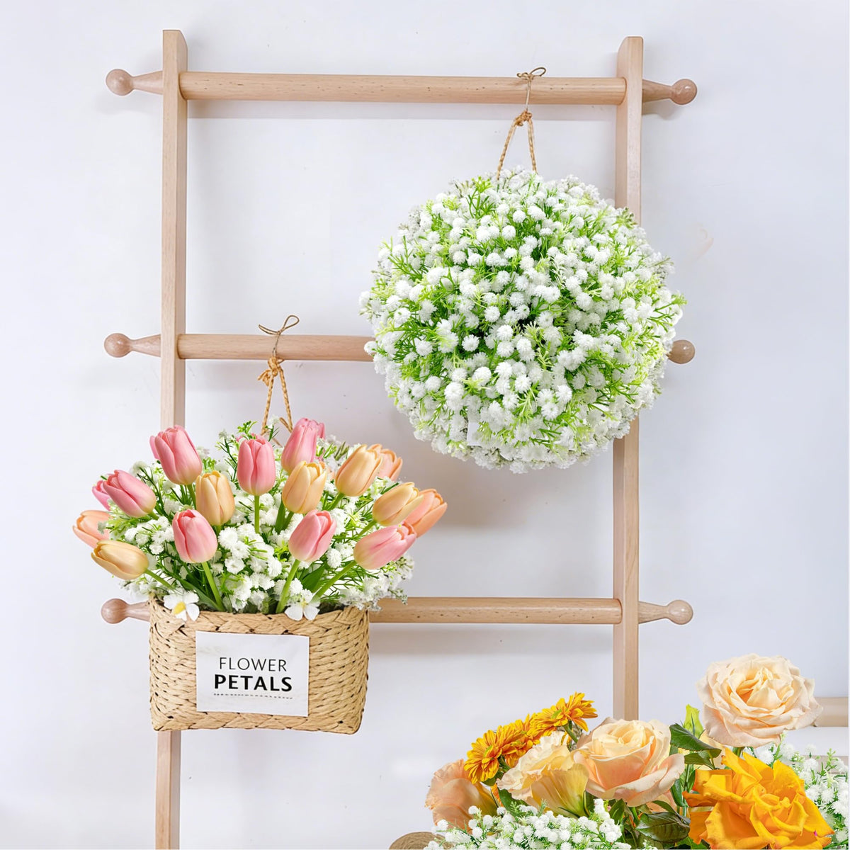 Ofrence artificial flowers suitable for home, shops, and event decorations any season.