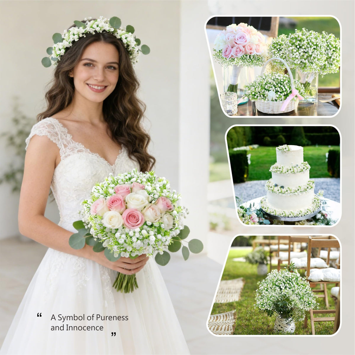 Ofrence real touch baby breath with durable stems for long-lasting wedding decor.
