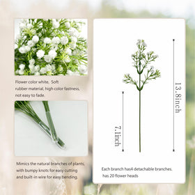 Ofrence white baby’s breath with flexible stems for easy DIY crafts and arrangements.
