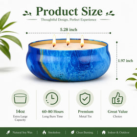 OFUN soy-wax citronella candle with smokeless burn for indoor or outdoor use