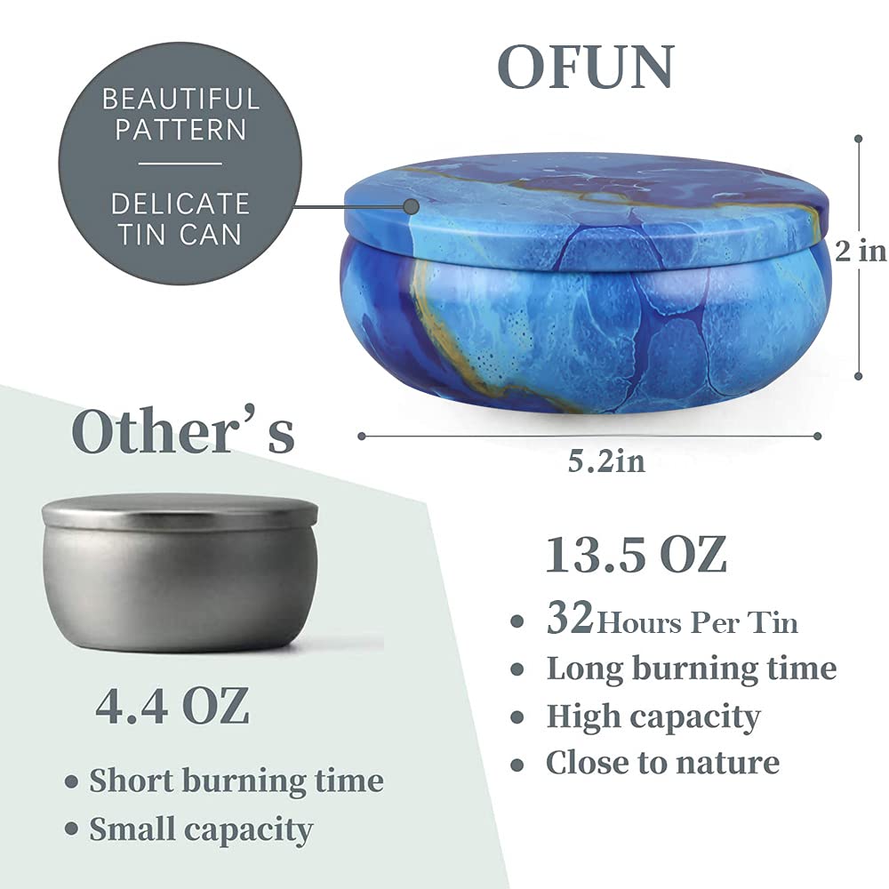 OFUN three-wick citronella candles provide a bright outdoor glow.