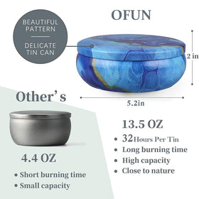 OFUN three-wick citronella candles provide a bright outdoor glow.