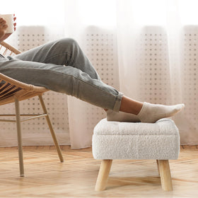 OGEMXU rectangular-ottoman modern design cream adds versatile surface and storage