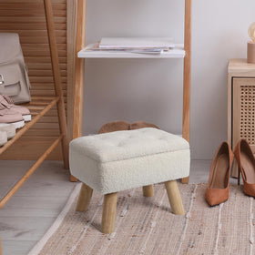 OGEMXU small footrest cream boucle offers easy extra seating options