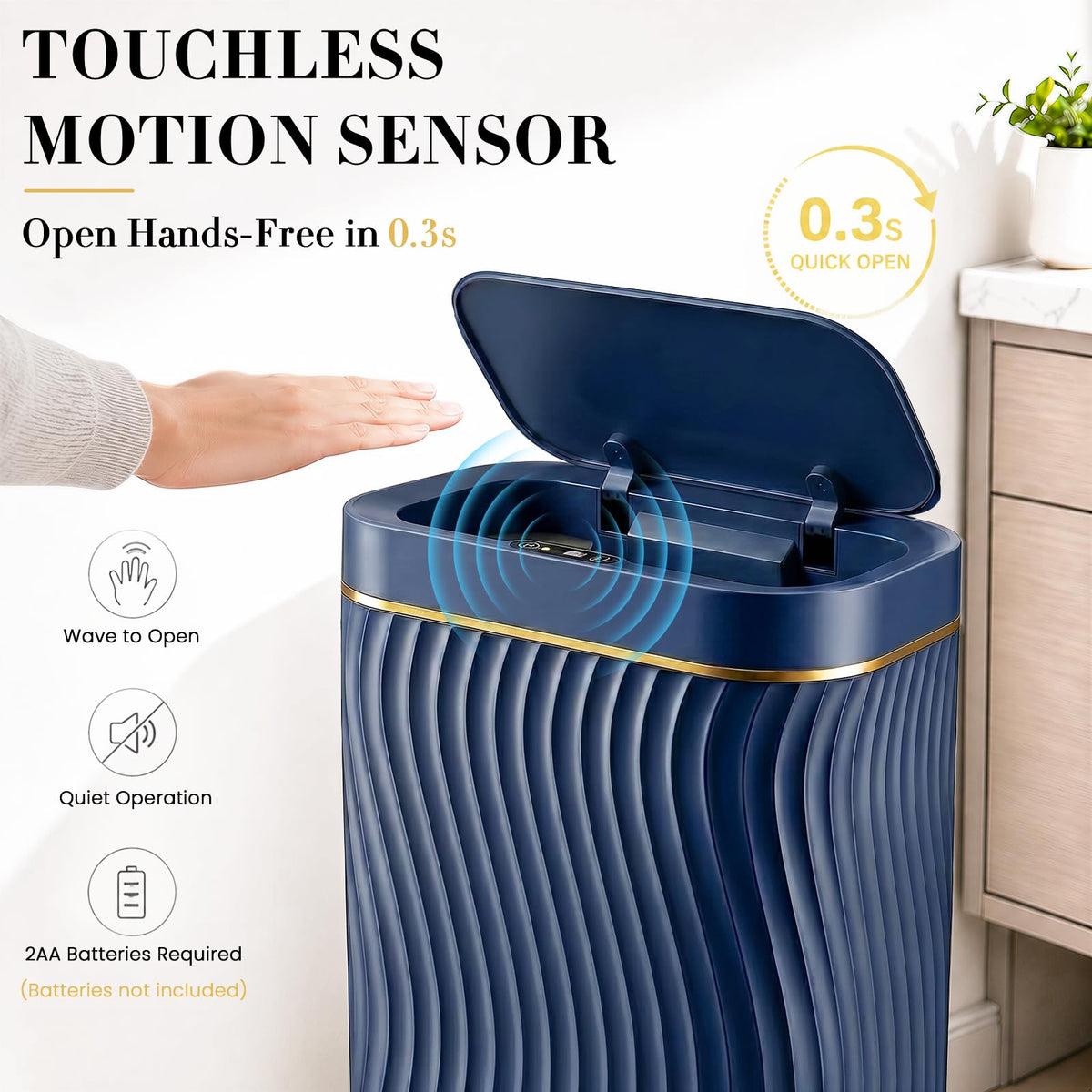 Ogikey IPX5 waterproof trash bin withstands humidity