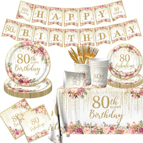 OGMOGKW 80th birthday banner in rose gold adds elegant focal point for celebrations