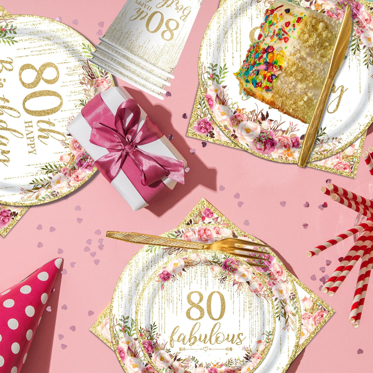 OGMOGKW rose gold napkins coordinate the theme and simplify cleanup