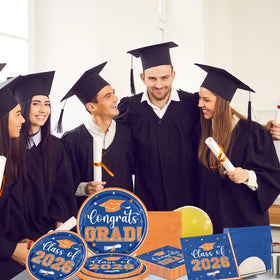 OGMOGKW disposable graduation tableware set, convenient cleanup after the party.