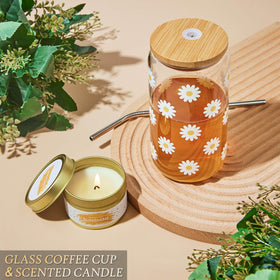 OHATOS calming soy candle enhances a peaceful, mindful moment.