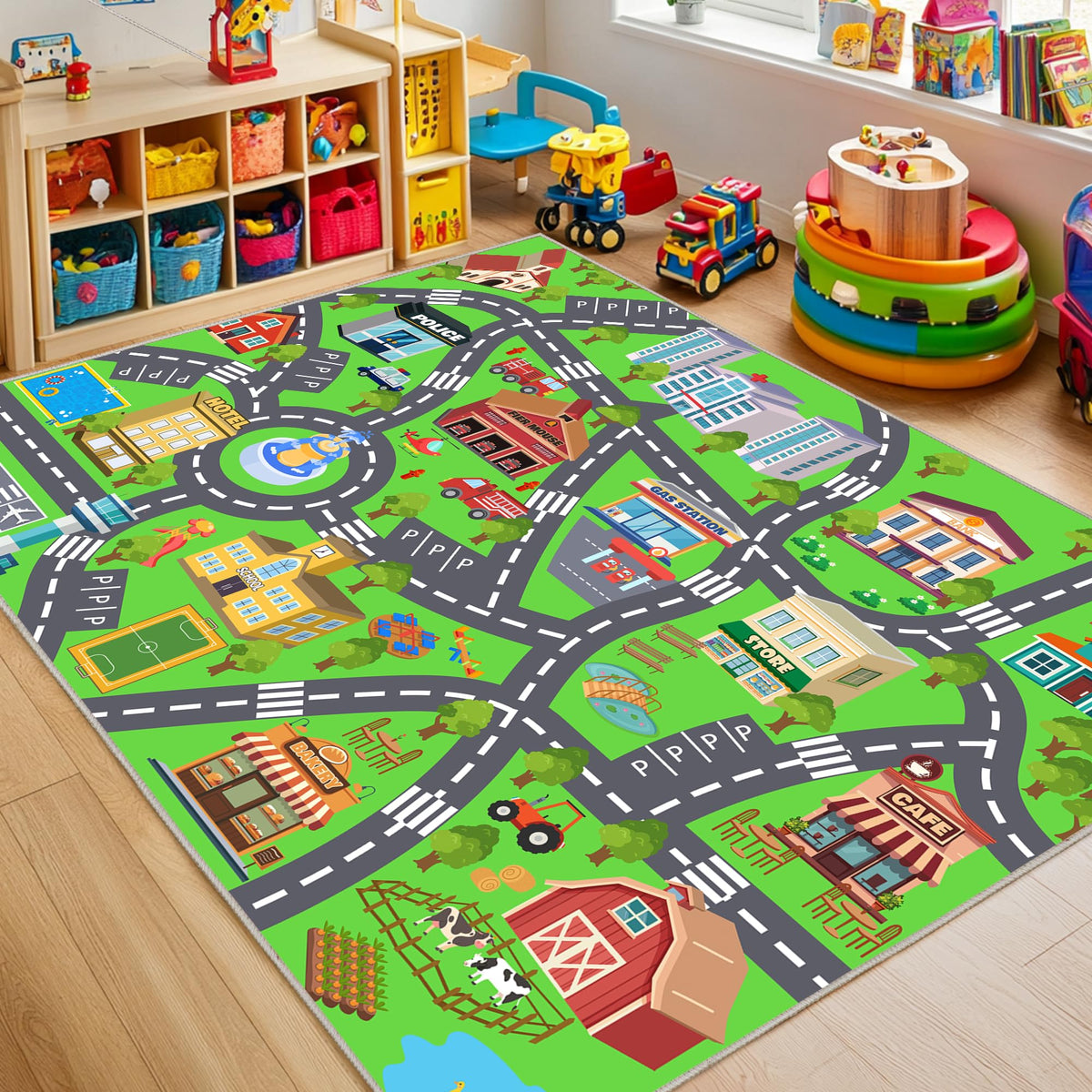 OHDS Town Car rug close-up of soft faux wool for gentle play