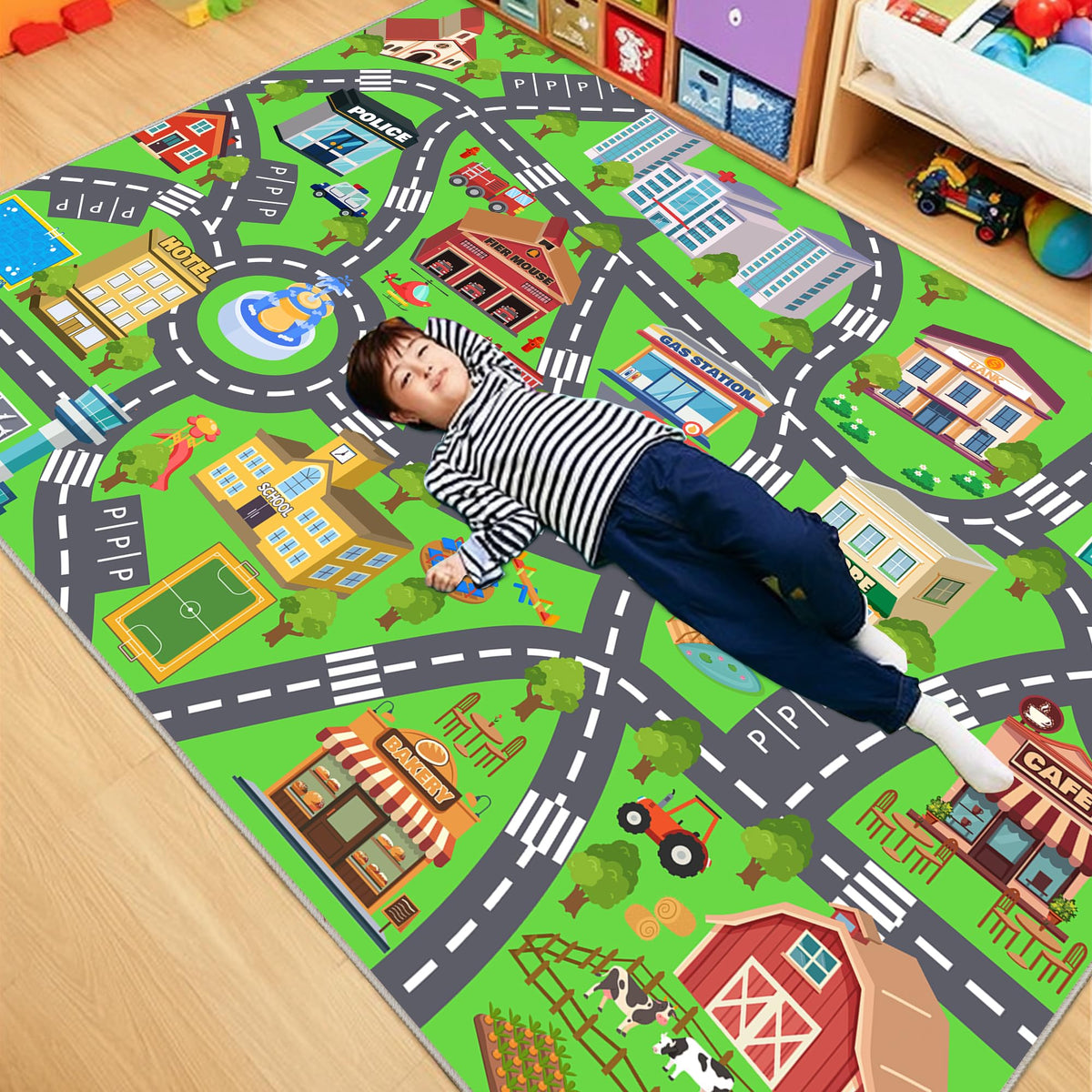 OHDS Town Car rug machine-washable for quick cleanups and busy families
