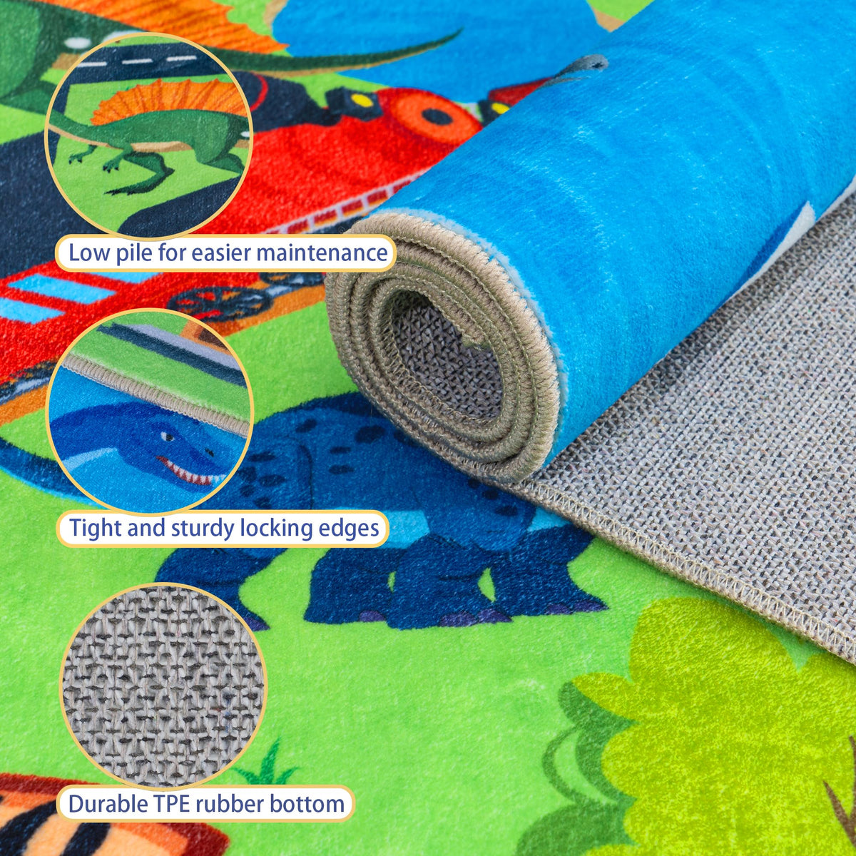 OHDS Washable rug is easy to machine-clean and quick to dry.