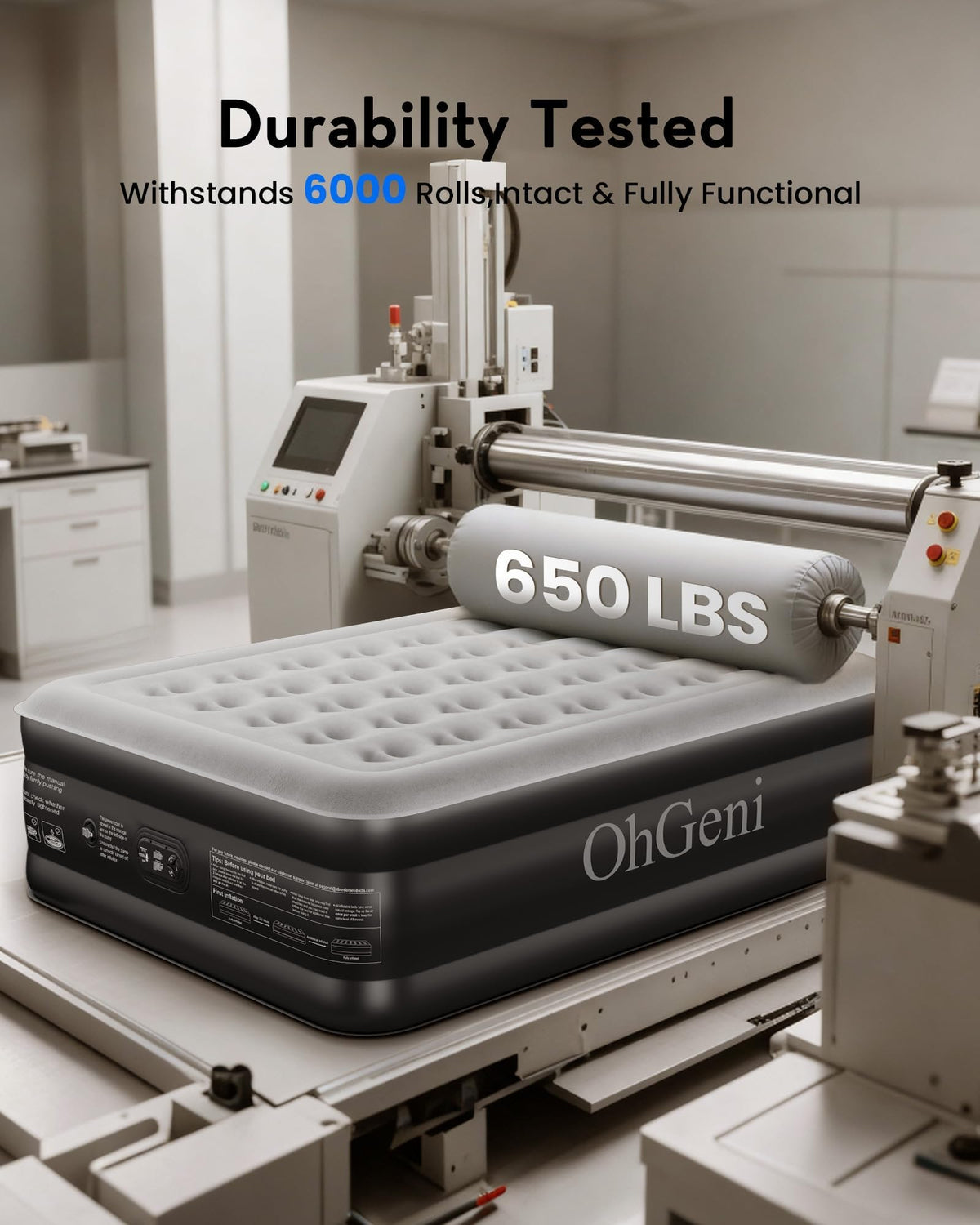 OhGeni built-in pump inflates quickly for hassle-free setup.