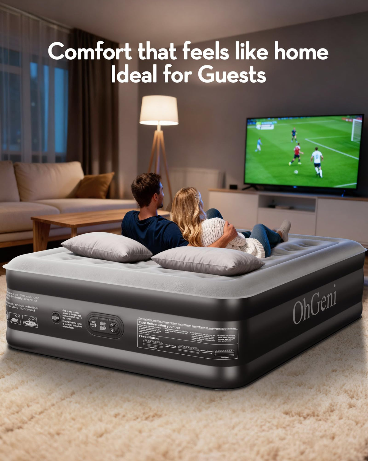 OhGeni non-slip base keeps the bed steady throughout the night.