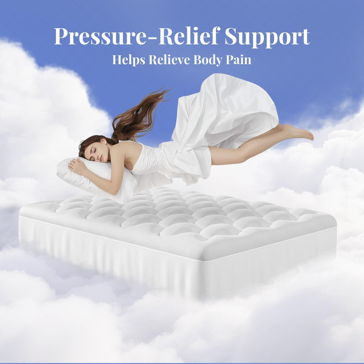 OhGeni cozy bedroom setup with topper enhancing cool, restful nights