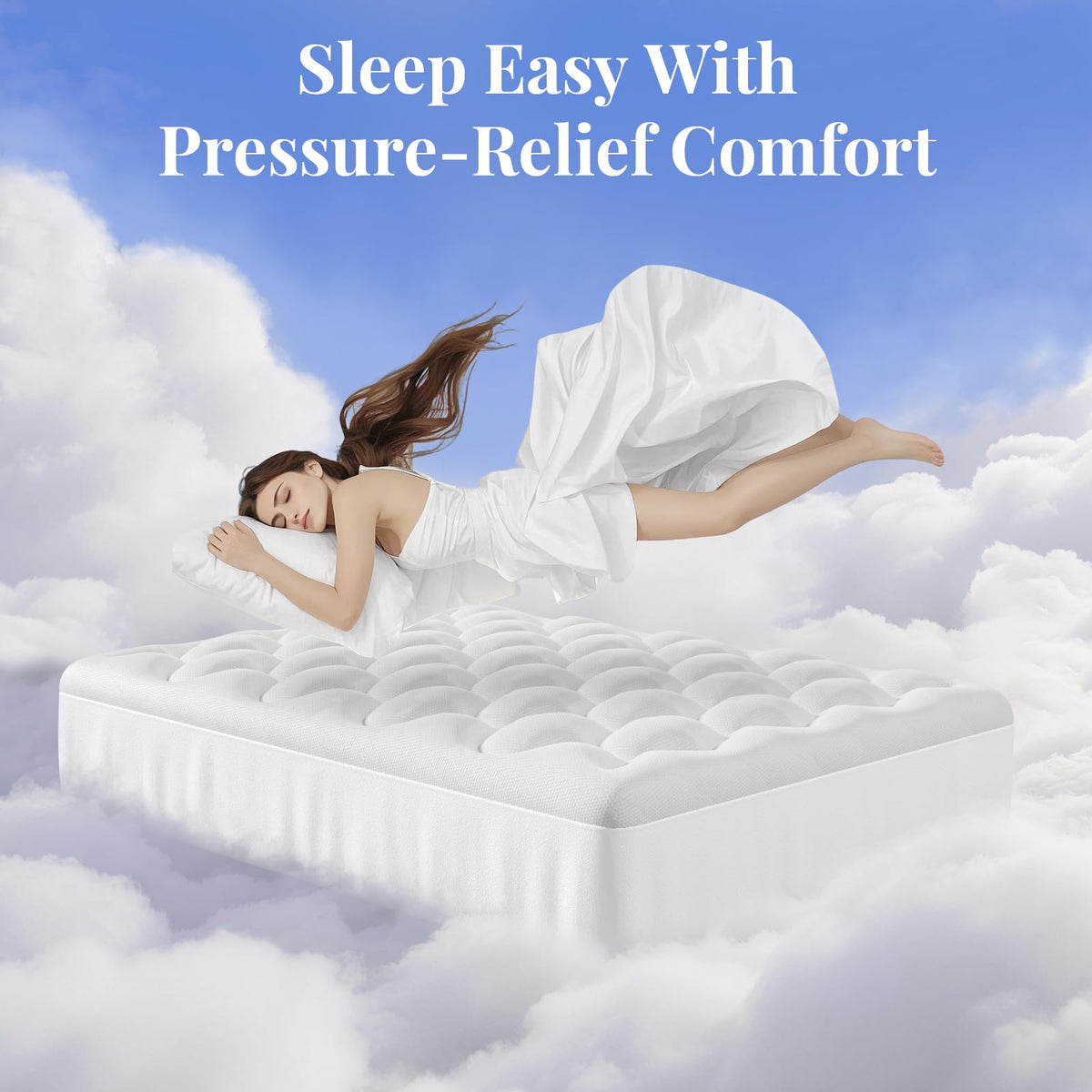 OhGeni Cooling 4-Inch Topper on bed ready for quick makeovers