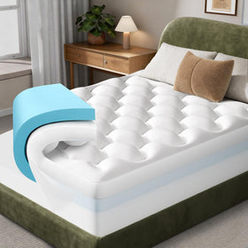 OhGeni cooling 4-inch topper base foam provides support and cooling.