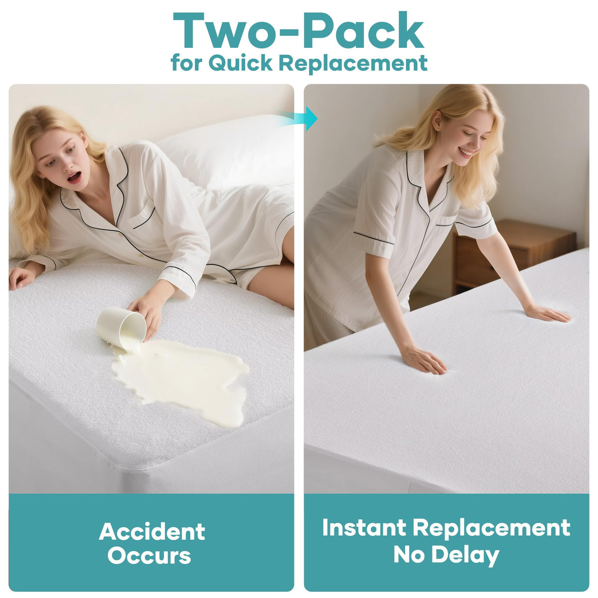 OhGeni deep-pocket fitted design ensures snug fit on mattresses 6 to 18 inches thick.