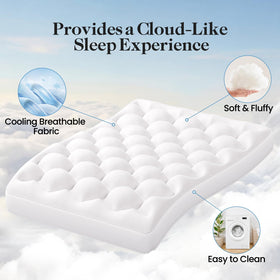OhGeni cross-section of the topper highlighting memory foam core for pressure relief