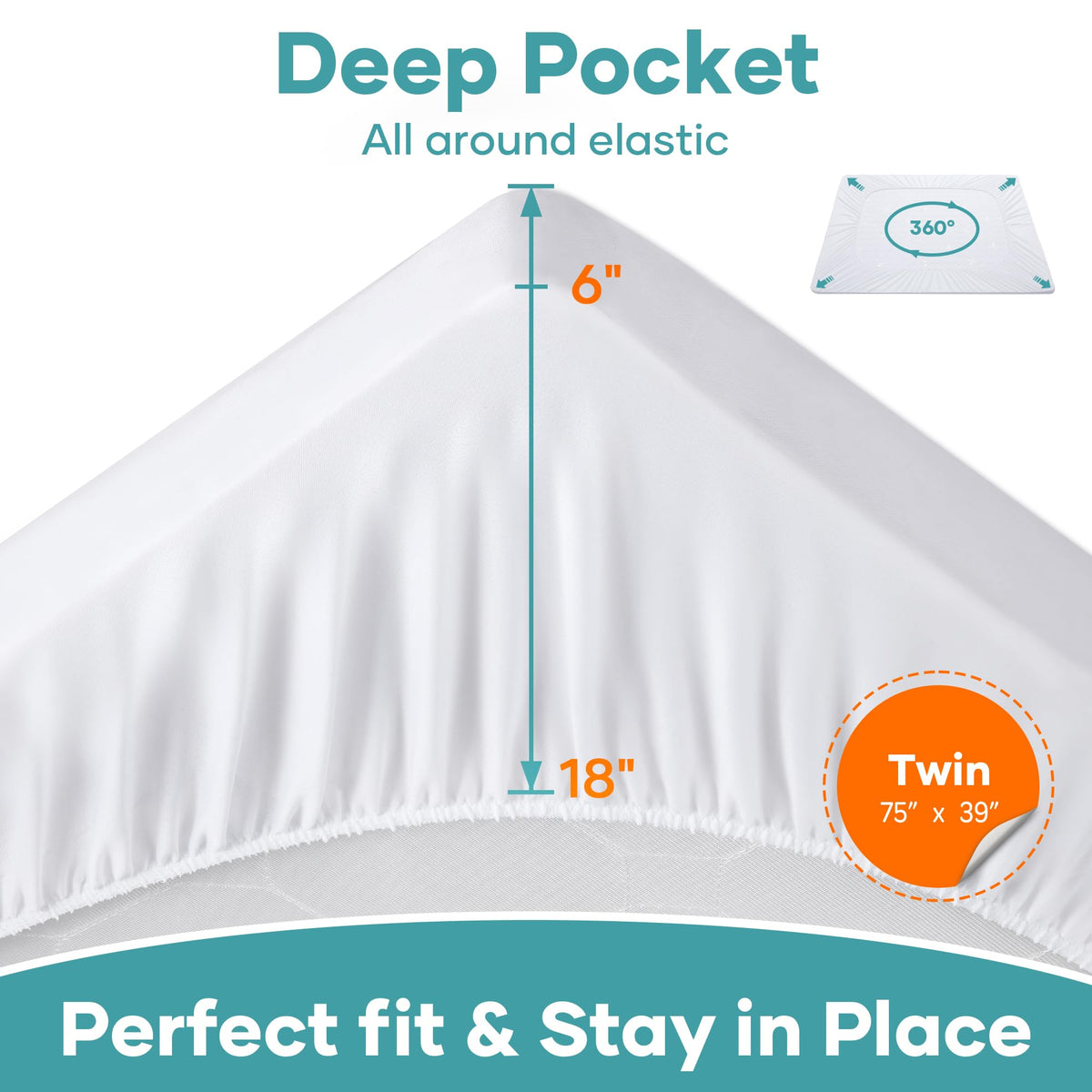 OhGeni machine-washable and dryer-safe mattress protector for easy care