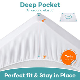 OhGeni machine-washable and dryer-safe mattress protector for easy care