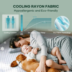 OhGeni machine-washable twin XL mattress protector for easy cleaning and reuse