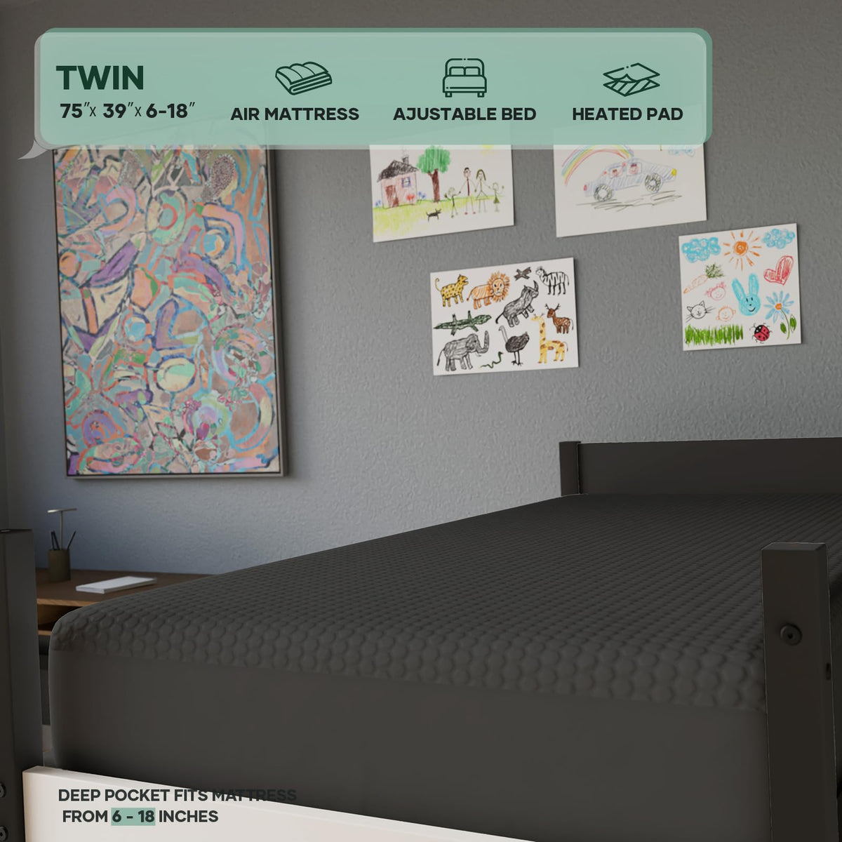 OhGeni elastic edges stay securely in place for quiet nights.