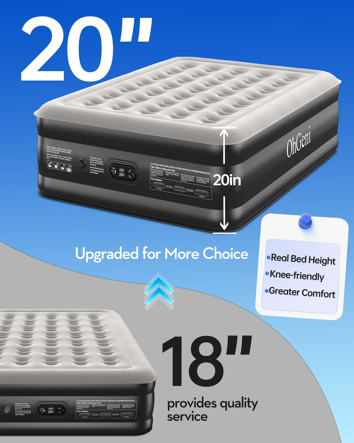 OhGeni 650 pounds capacity supports guests with confidence.