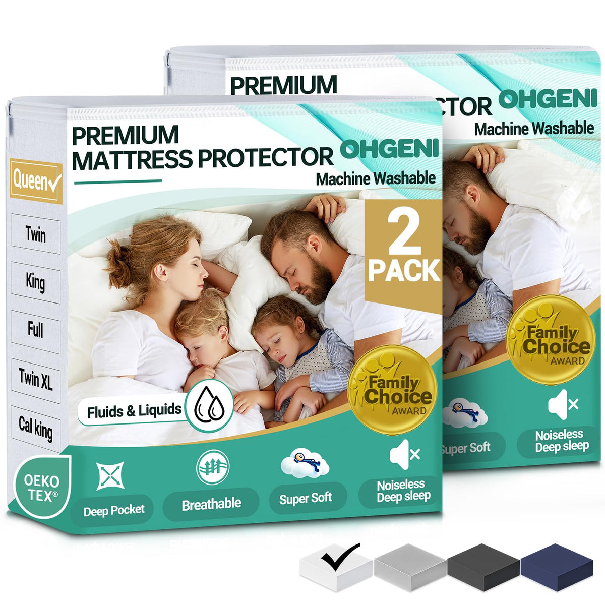 OhGeni queen size mattress protector in use for a clean sleep surface