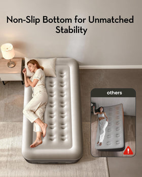 OhGeni quiet non-slip base keeps the mattress stable all night.