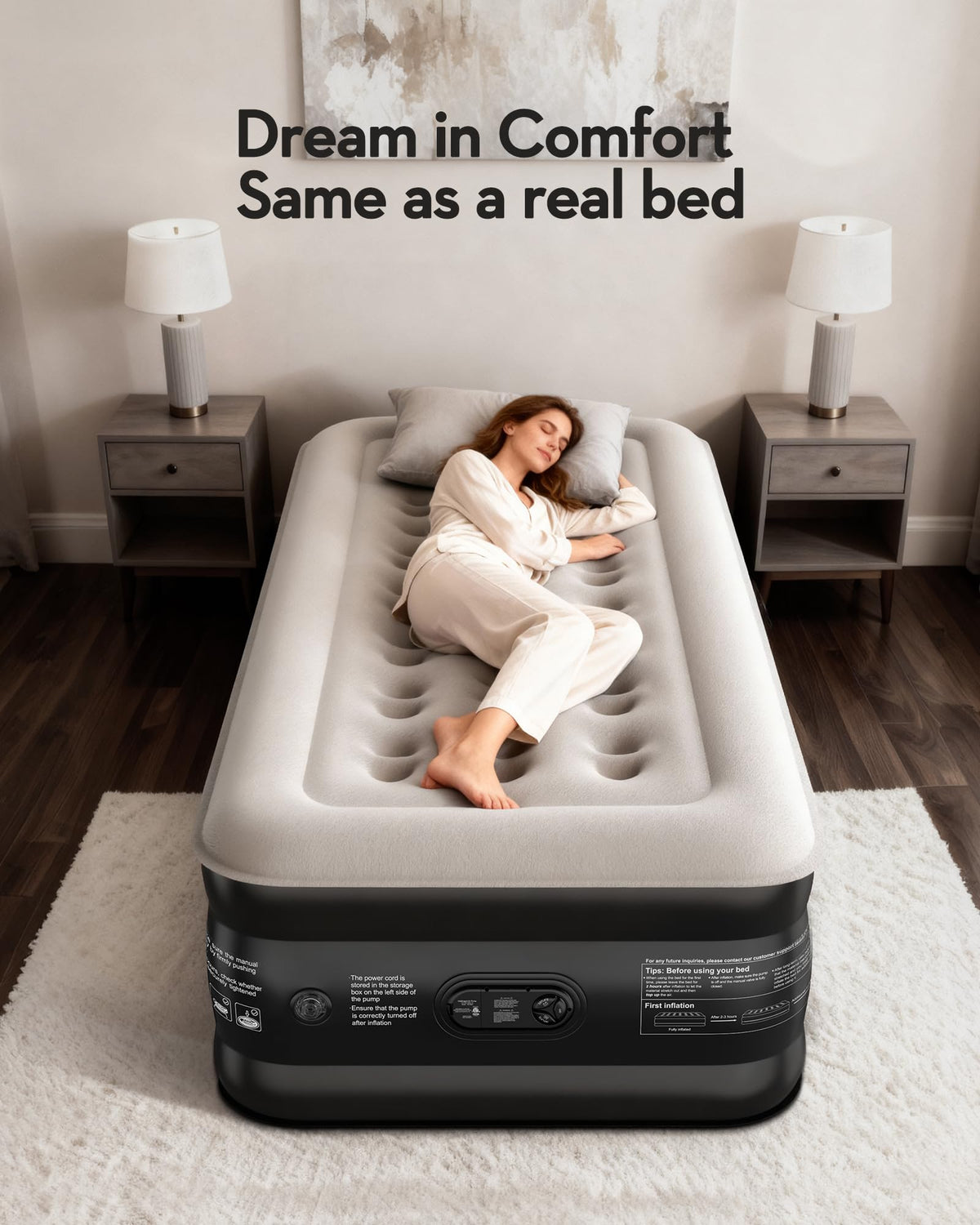 OhGeni air mattress leak-test up to 72 hours for durable sleep.