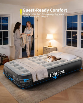 OhGeni air mattress with non-slip bottom to stay in place