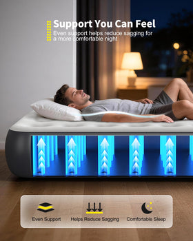 OhGeni twin air mattress twin size 75 by 39 by 13 inches
