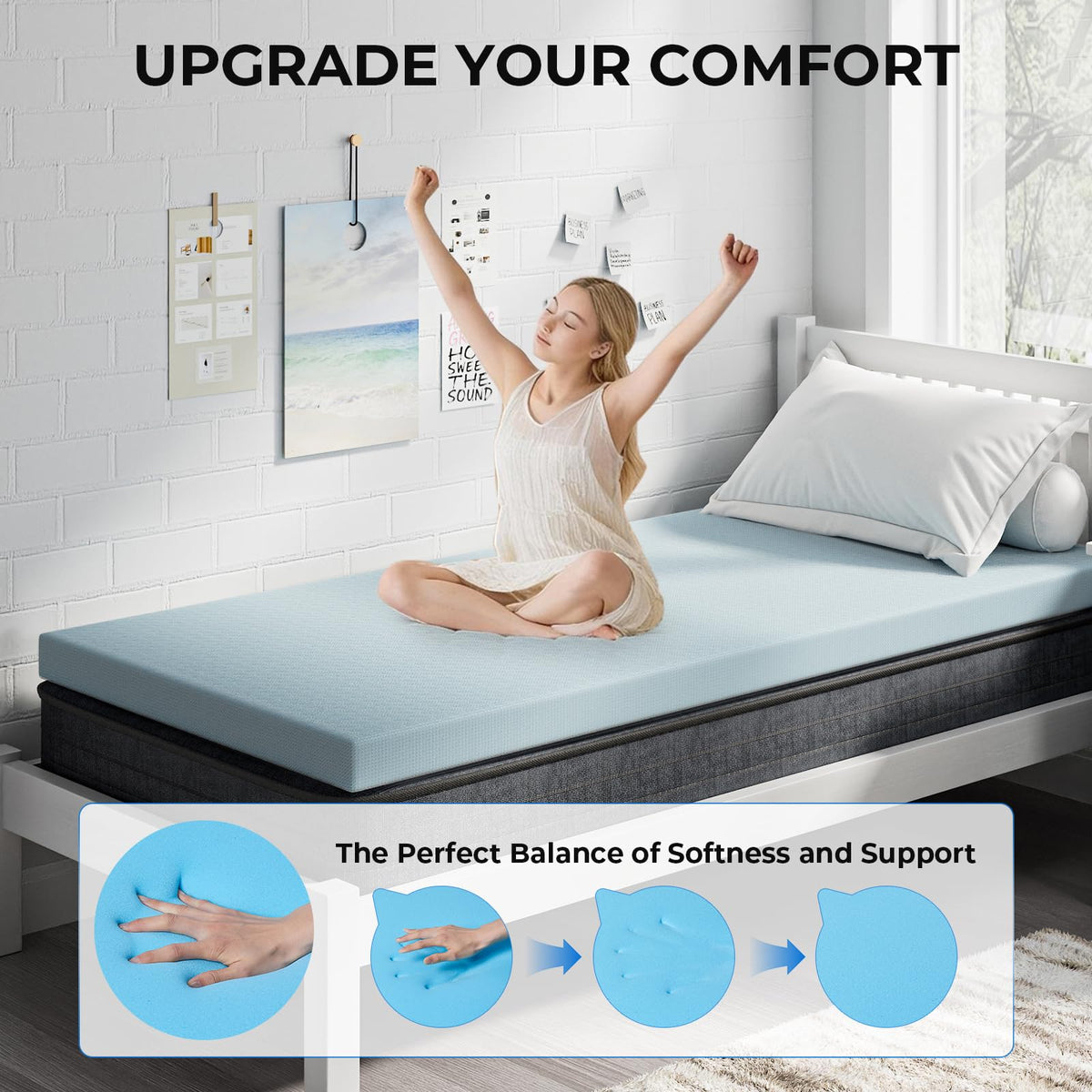 OhGeni twin topper adaptive support aligns shoulders and spine