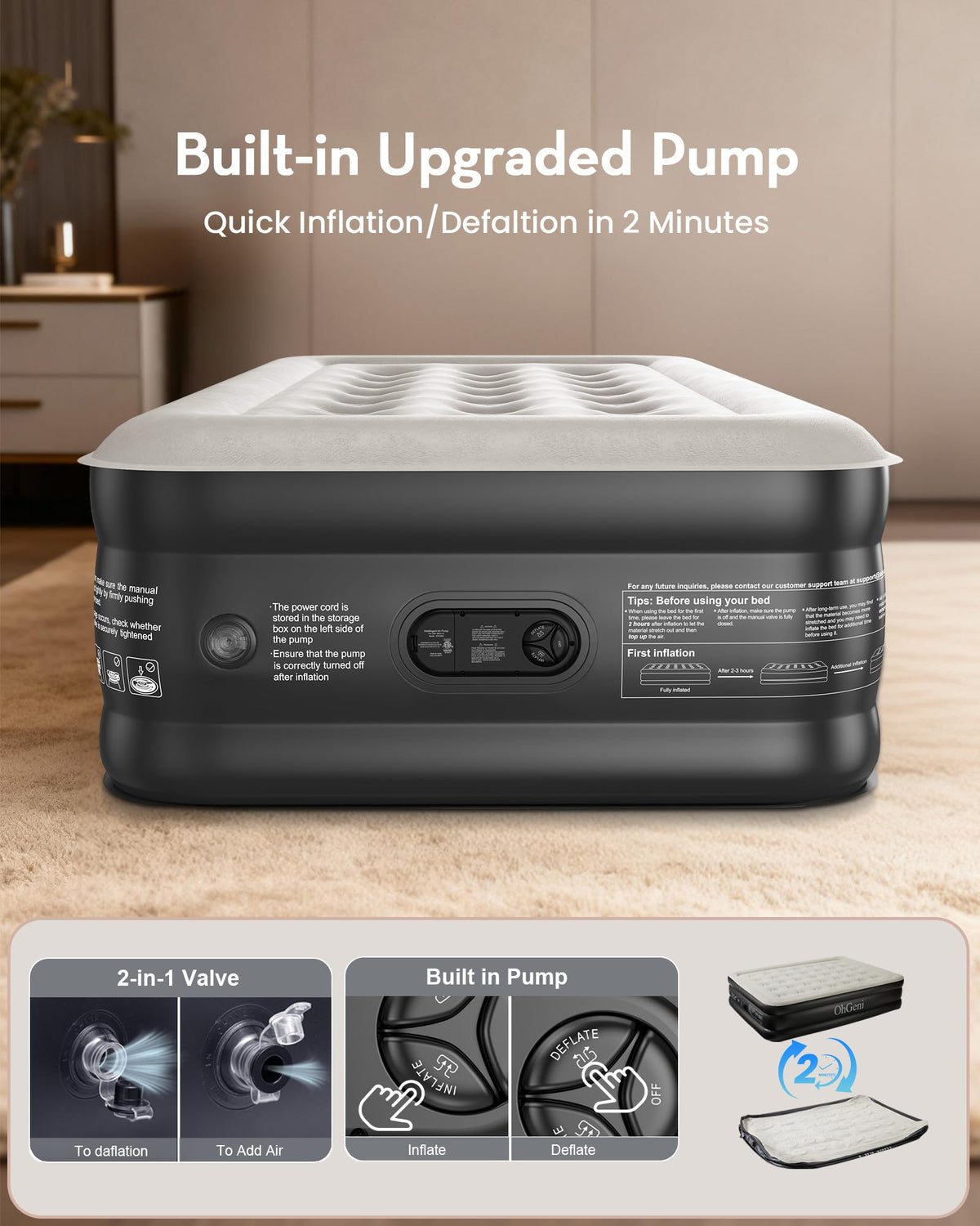 OhGeni upgraded PVC material offers durable, long-lasting support.