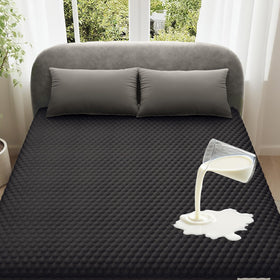 OhGeni waterproof mattress protector for queen beds with a 6-20 inch deep pocket keeps spills away.