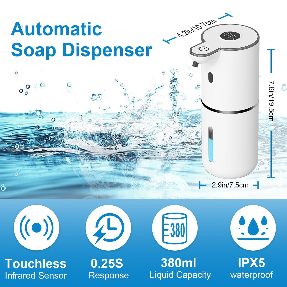 OHIFAST dispenser side view shows compact footprint and easy reach for kitchens