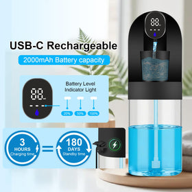 OHIFAST mouthwash dispenser LED display shows mode and battery status