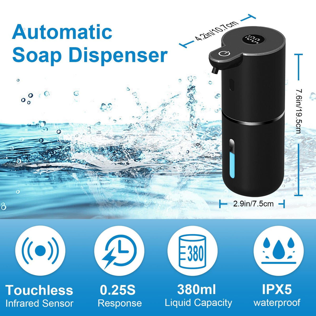 OHIFAST rapid foam dispense delivers soap in 0.25 seconds for efficient routines.