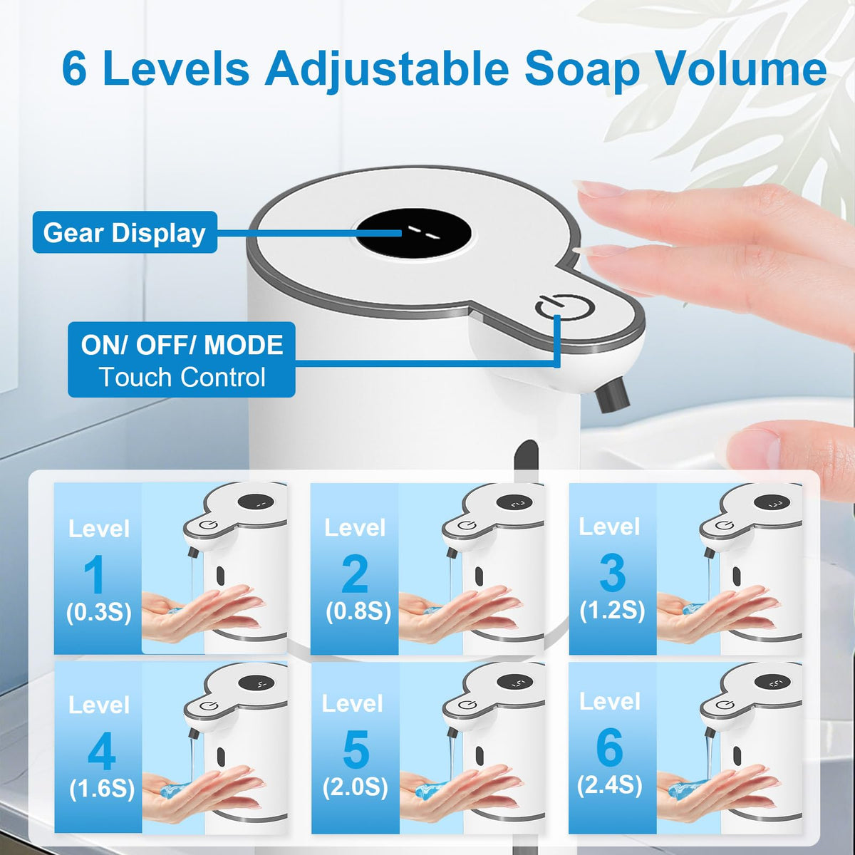 OHIFAST soap reservoir 380ml keeps a generous supply for family use