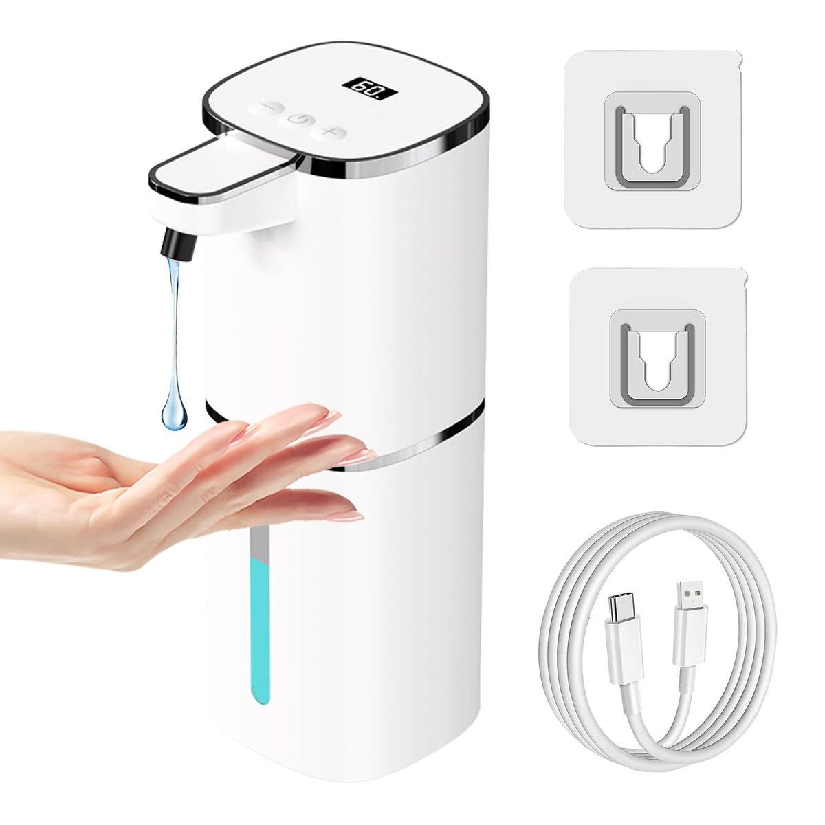 OHIFAST touchless soap dispenser front view with active sensor for quick hand soap.