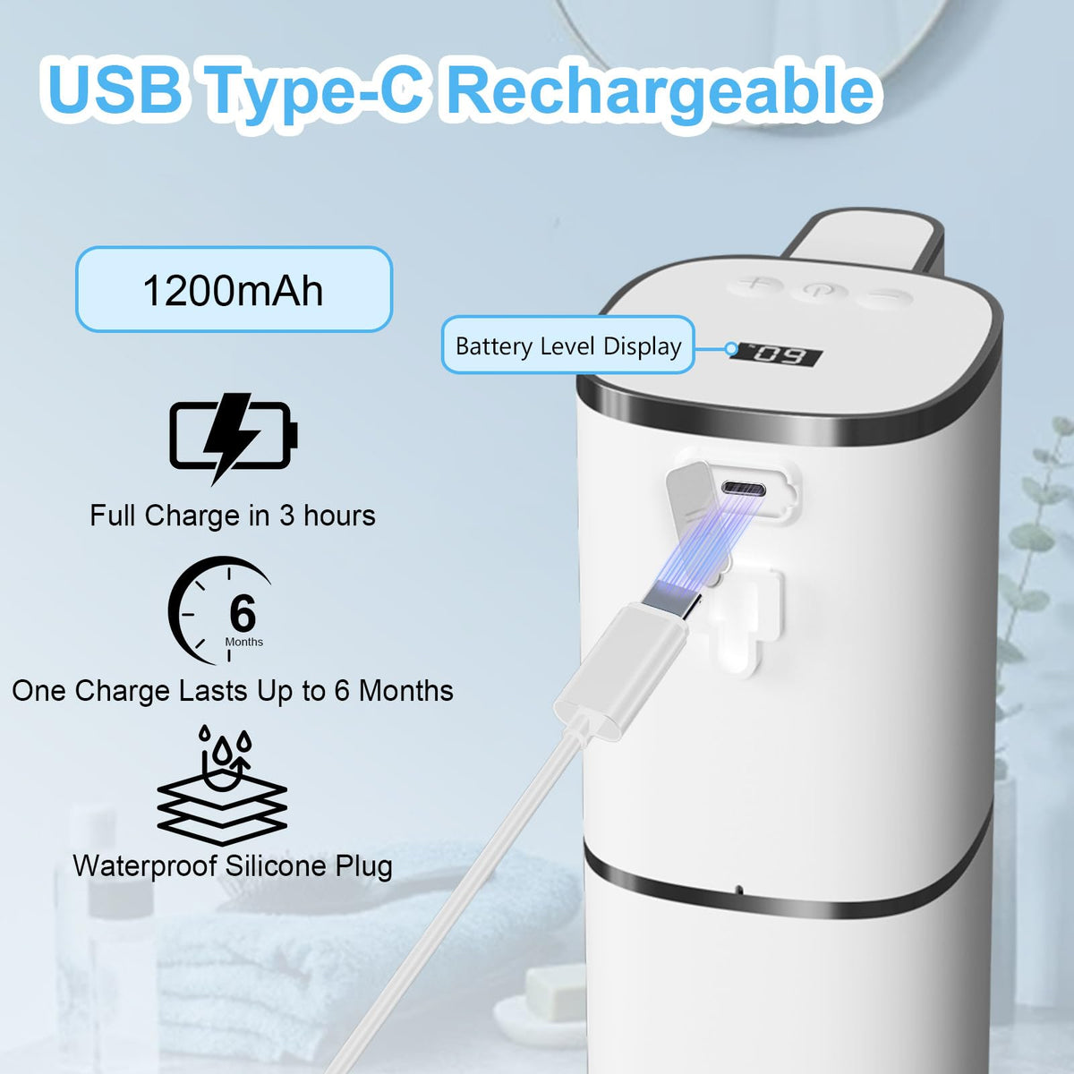 OHIFAST USB-C charging port and long-life battery for continuous use
