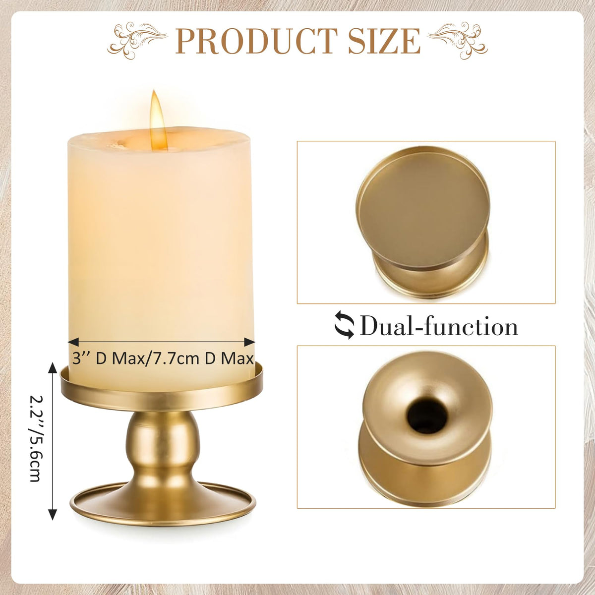 Ohmique Unity Candle Holder gold taper holder close-up showing stable base