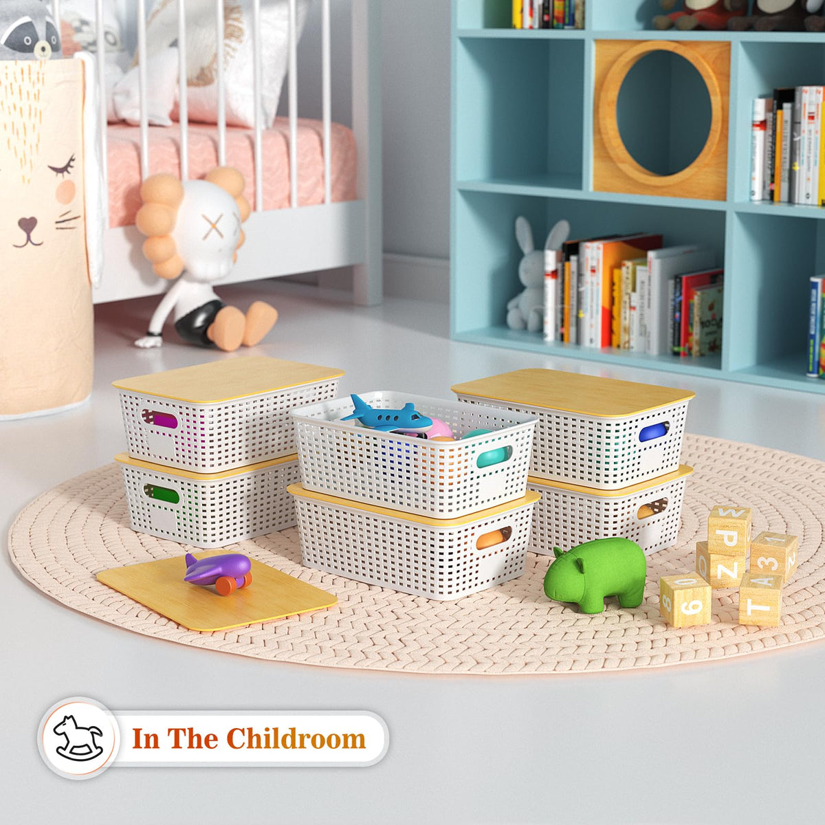 Ohmlove bathroom organizer basket keeping toiletries neatly contained