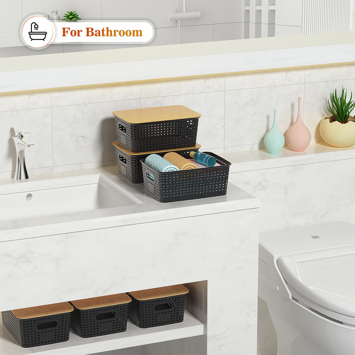 Ohmlove BPA-free PP material with bamboo lid for durable daily use