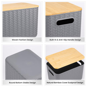 Ohmlove PP5 plastic bin gray, sturdy and easy to clean.