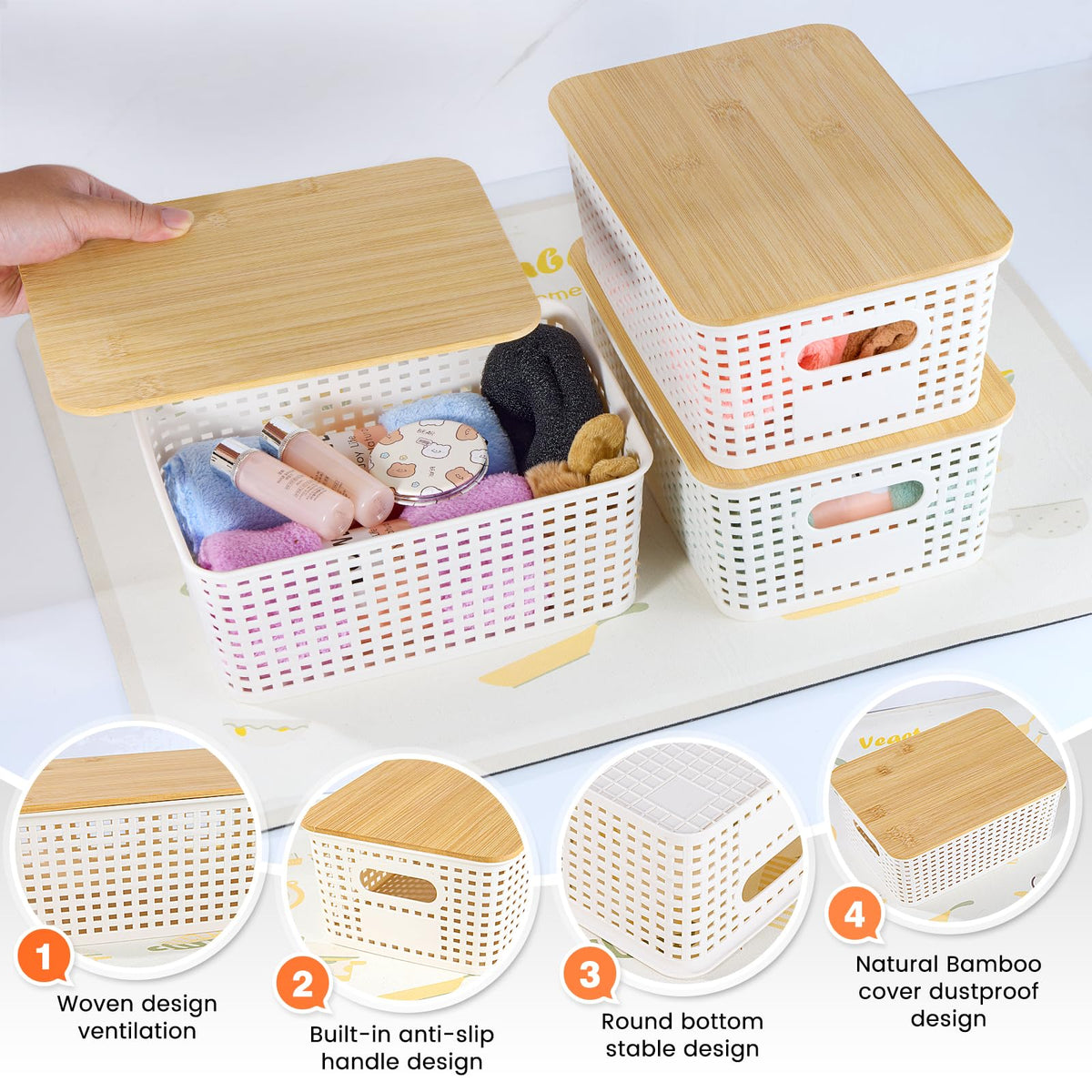 Ohmlove toy organizer basket ideal for kids' room organization